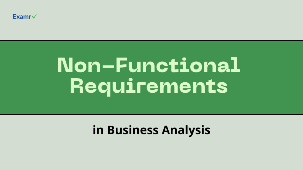 Image showing the title 'Non-Functional Requirements in Business Analysis' with a professional and abstract background design